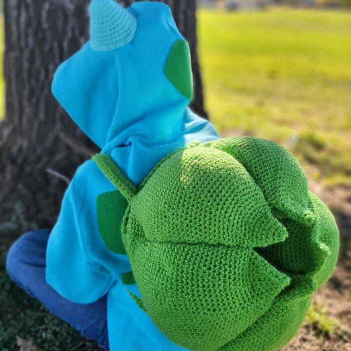 Crochet Bulbasaur Costume Hat and Backpack Project