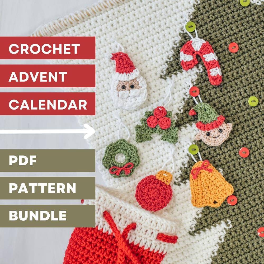 Crochet Christmas Advent Calendar Appliques