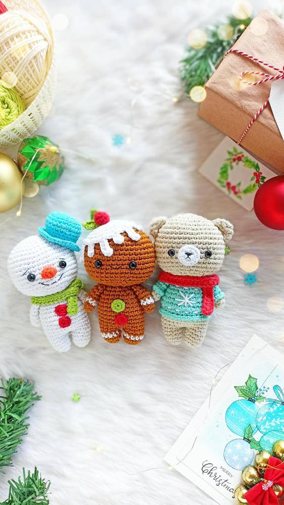 Crochet Christmas Amigurumi Trio