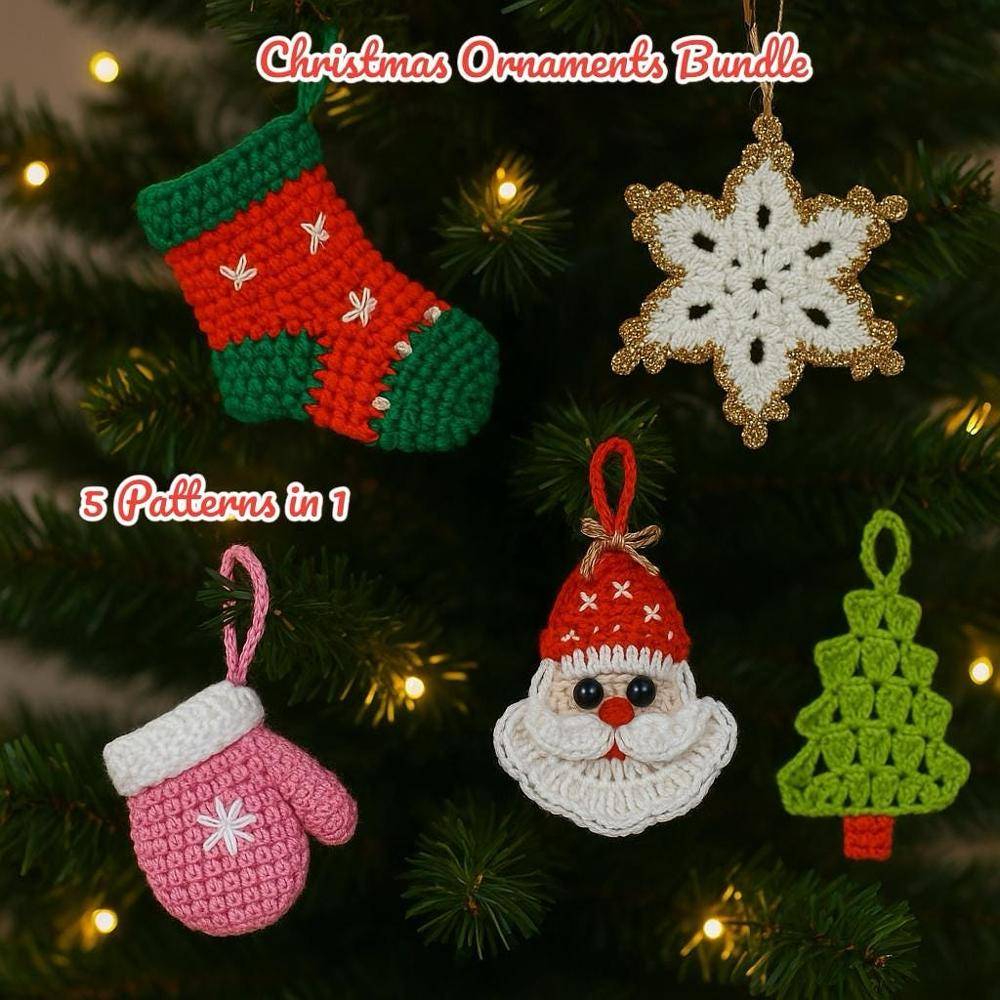 Crochet Christmas Ornaments Set