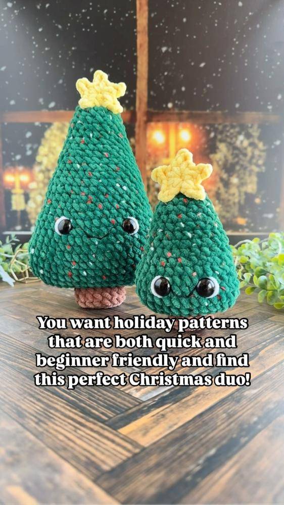 Crochet Christmas Tree Duo Project