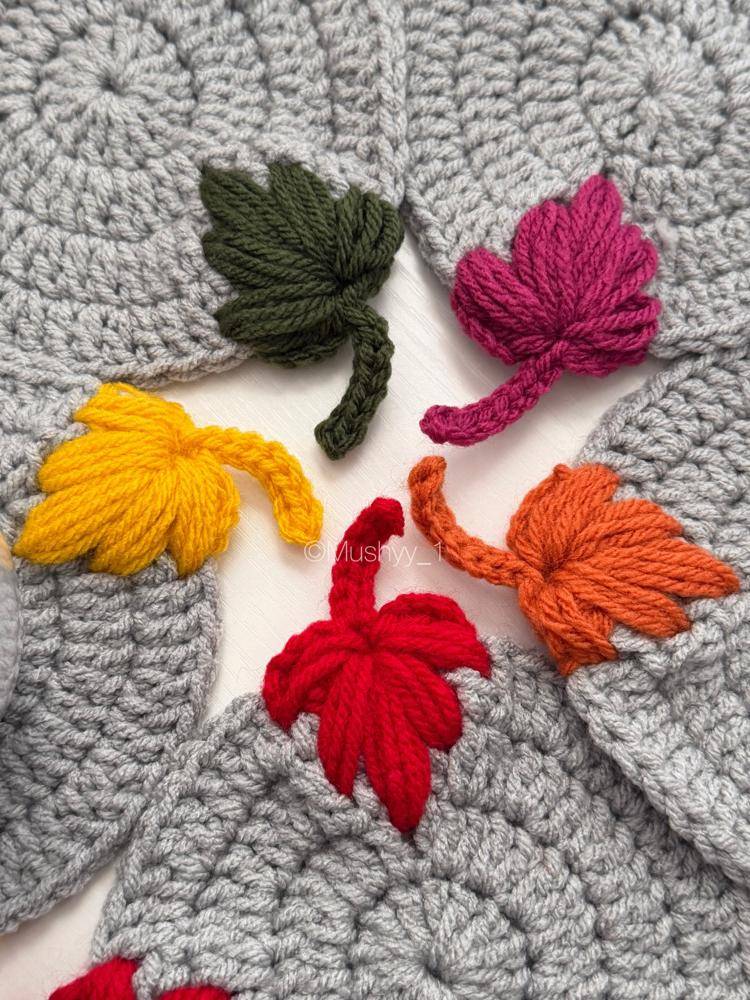 Crochet Fall Leaf Applique Pattern