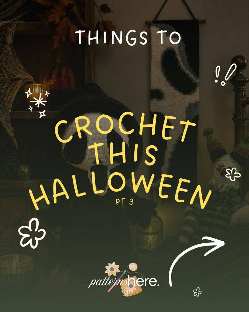 Crochet Halloween Skull Applique Craft