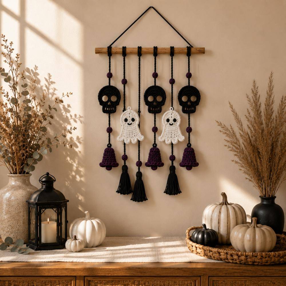 Crochet Halloween Wall Hanging Decor