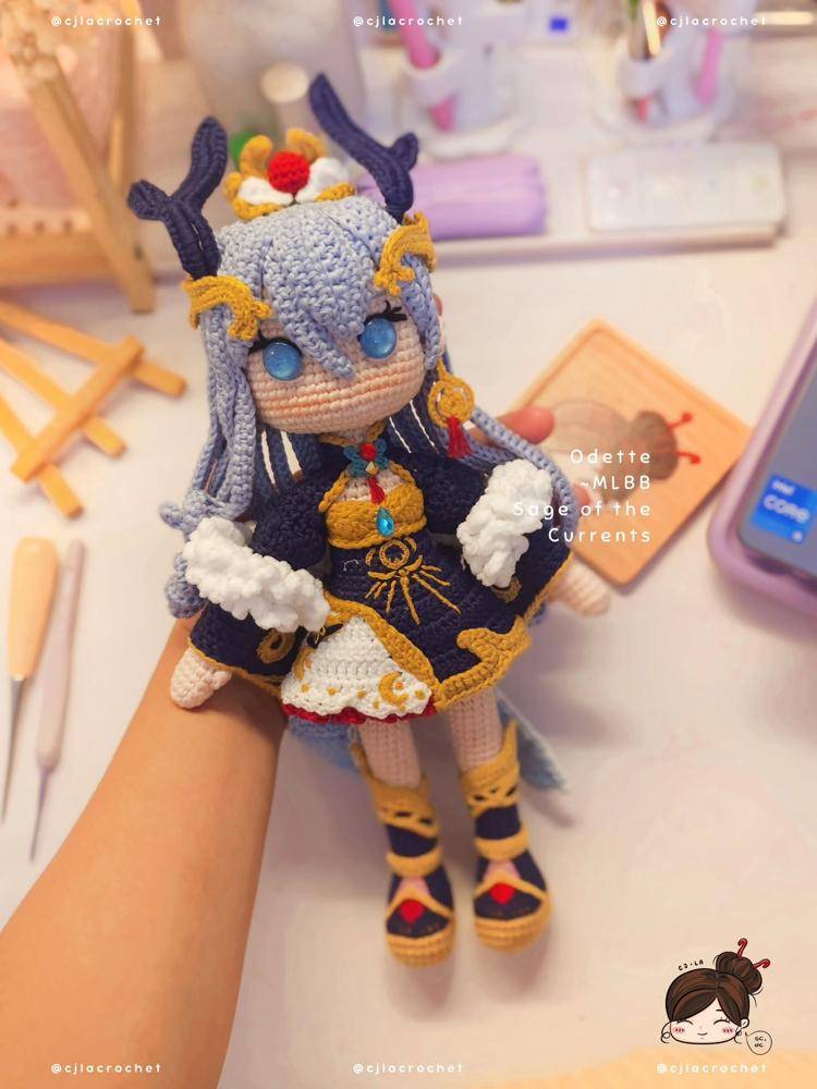 Crochet Odette "Sage of the Currents" Amigurumi Figure