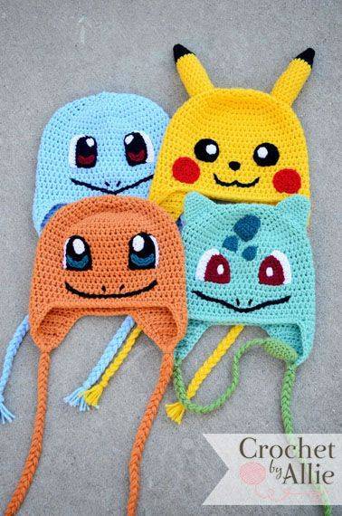 Crochet Pokemon Character Hats