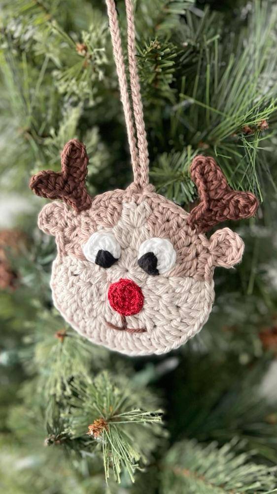 Crochet Reindeer Christmas Ornament