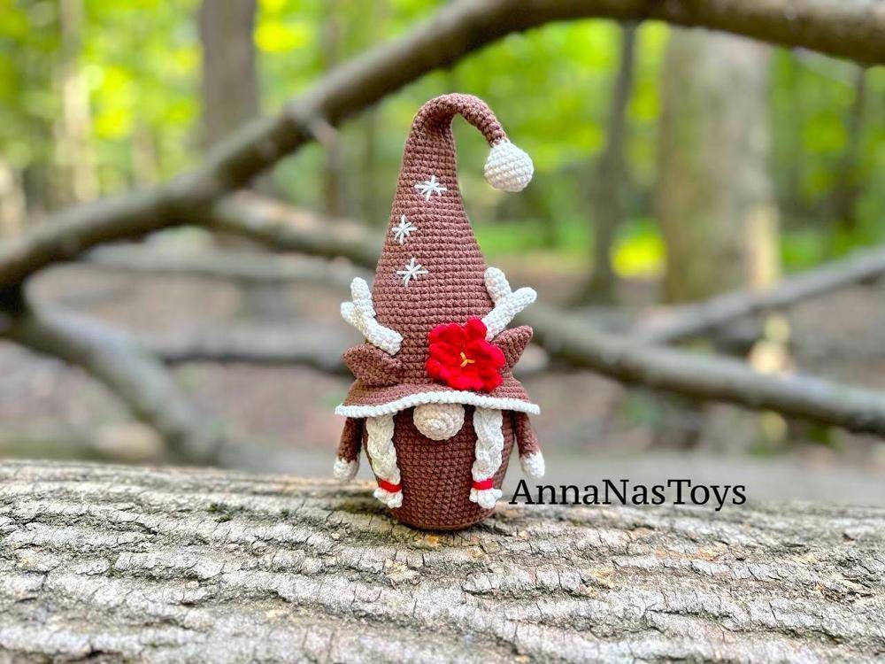 Crochet Reindeer Gnome Christmas Ornament