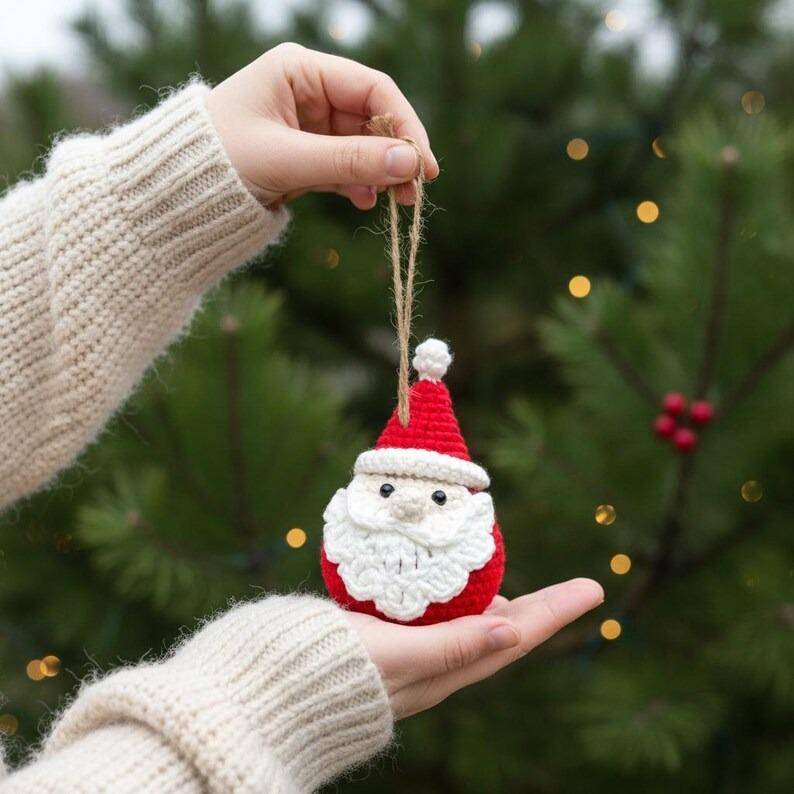 Crochet Santa Claus Christmas Ornament Project