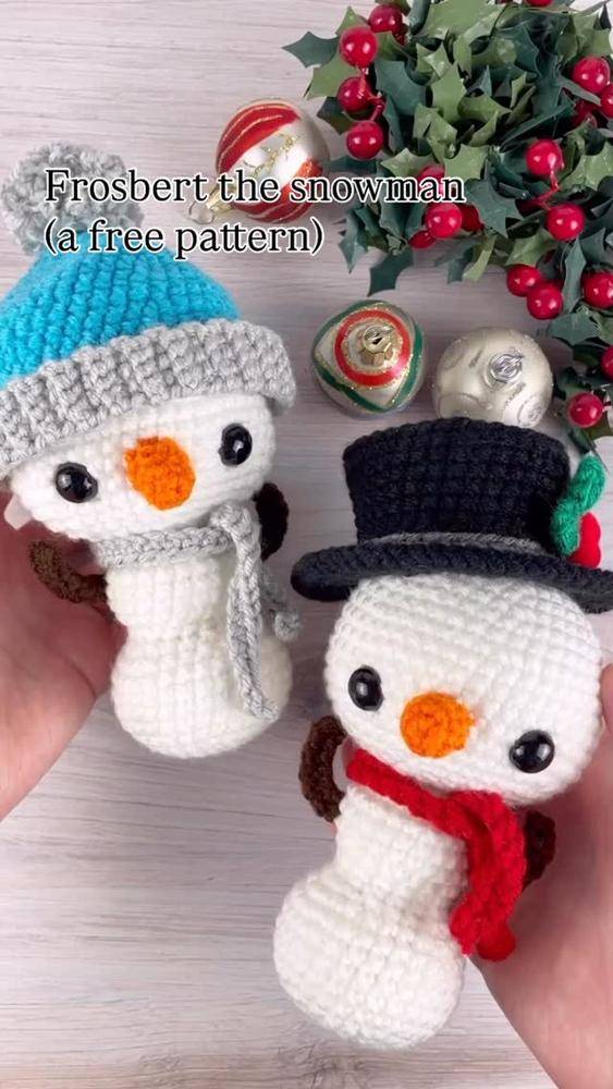 Crochet Snowman Amigurumi Christmas Decor