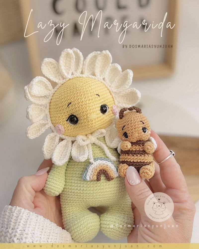 Crochet Sunflower Doll and Bee Amigurumi Project