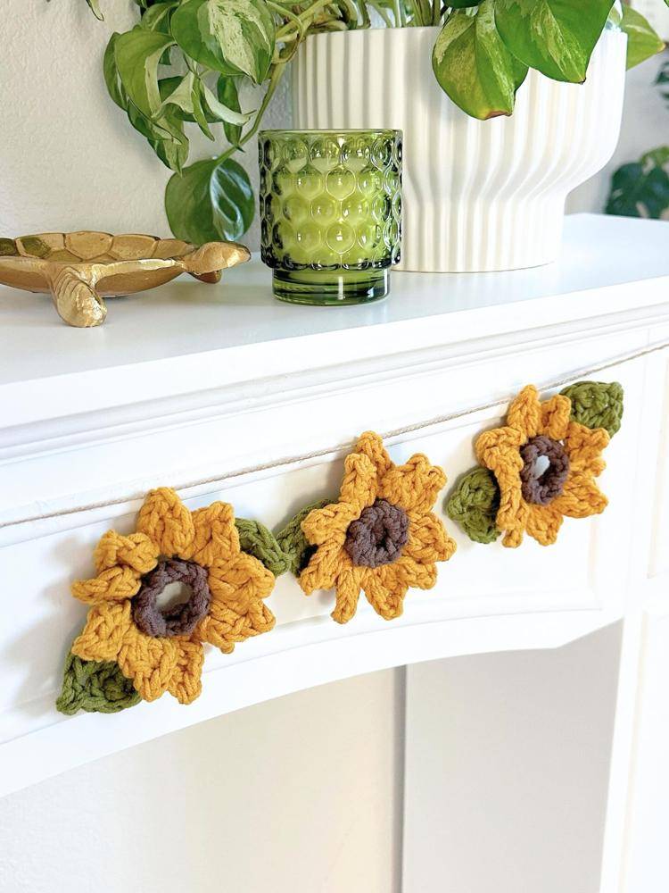 Crochet Sunflower Garland