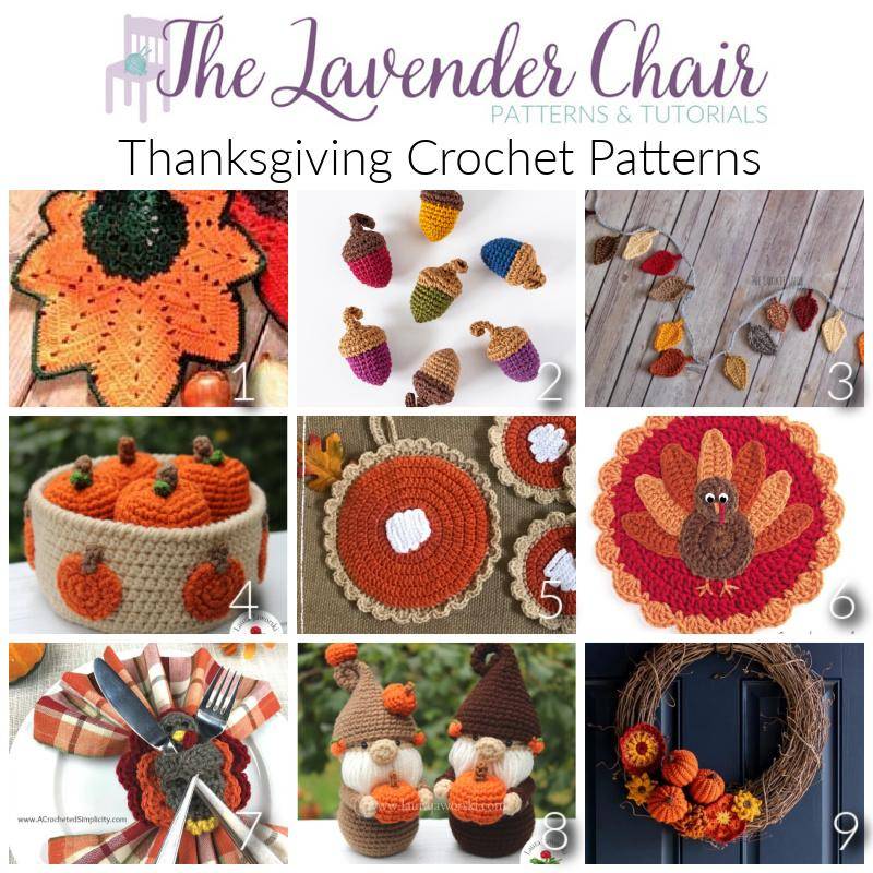 Crochet Turkey Thanksgiving Coaster Set