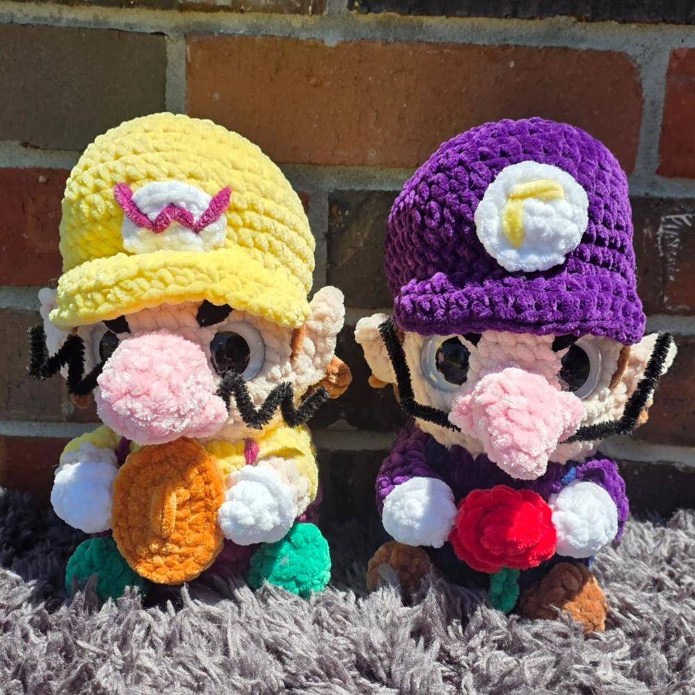 Crochet Wario and Waluigi Amigurumi Duo
