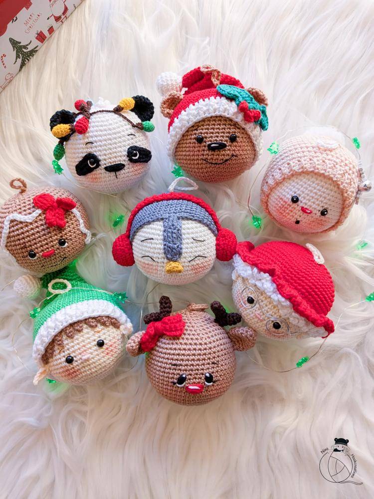 Crocheted Amigurumi Christmas Ornaments