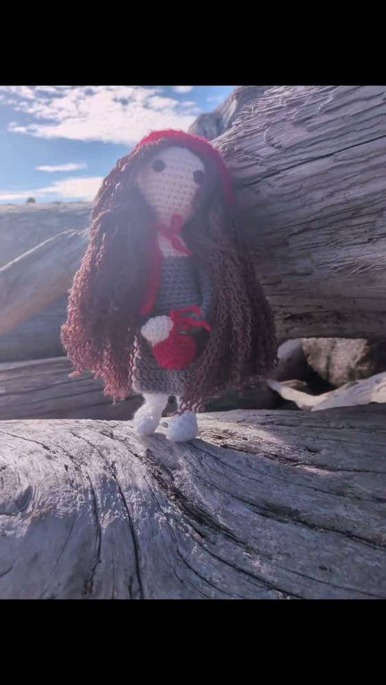 Crocheted Amigurumi Doll with Flowing Hair