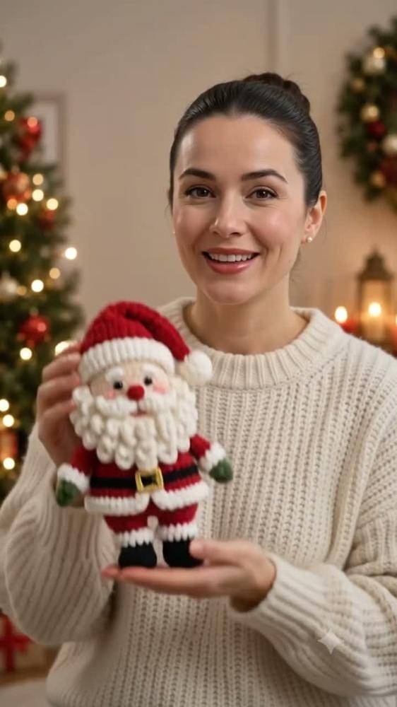 Crocheted Amigurumi Santa Claus