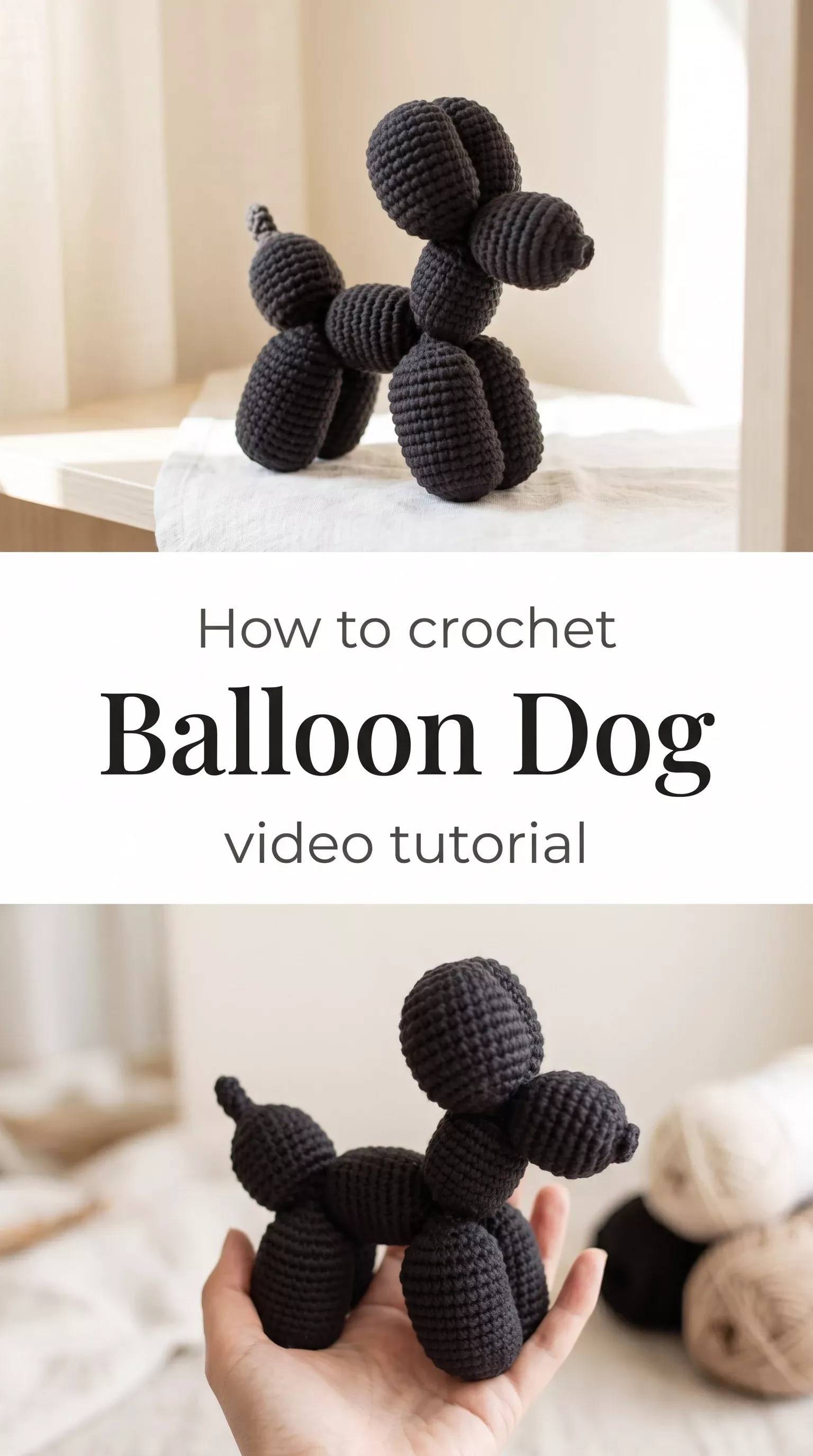 Crocheted Balloon Dog Amigurumi