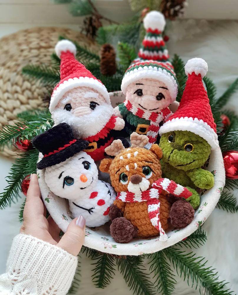 Crocheted Christmas Character Amigurumi Collection