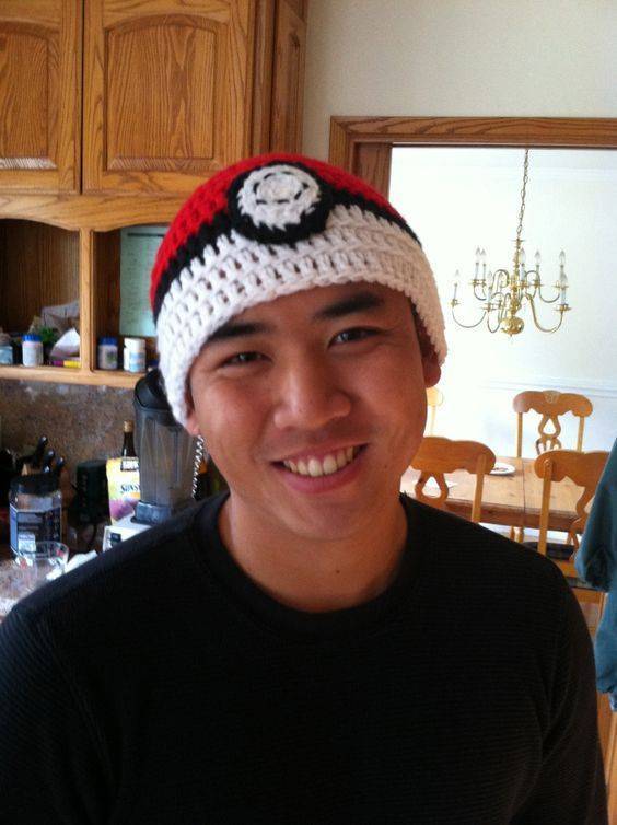 Crocheted Pokeball Hat for Pokemon Fans