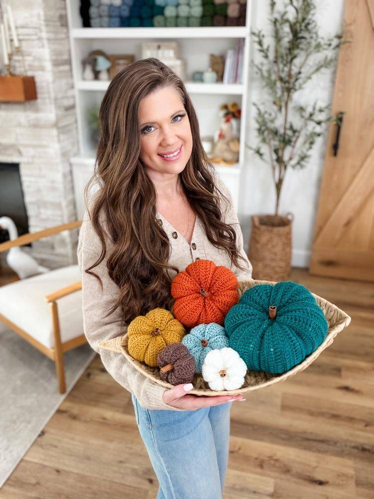 Crocheted Pumpkin Patch Decor