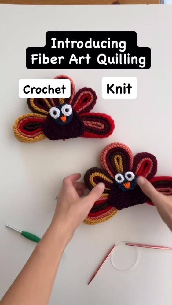 Crocheted Turkey Applique Decoration