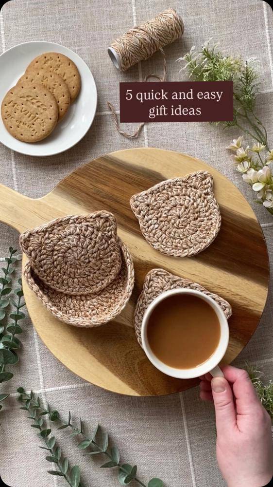 Cute Crochet Bear Coasters