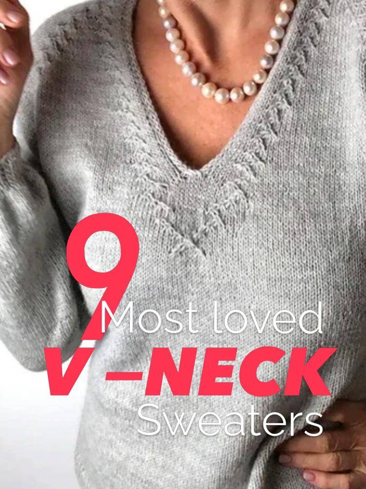 Delicate Lace Yoke Knit V-Neck Sweater