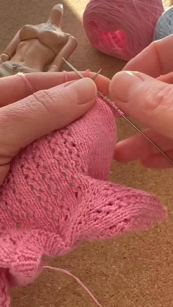 Delicate Pink Knit Doll Dress Project