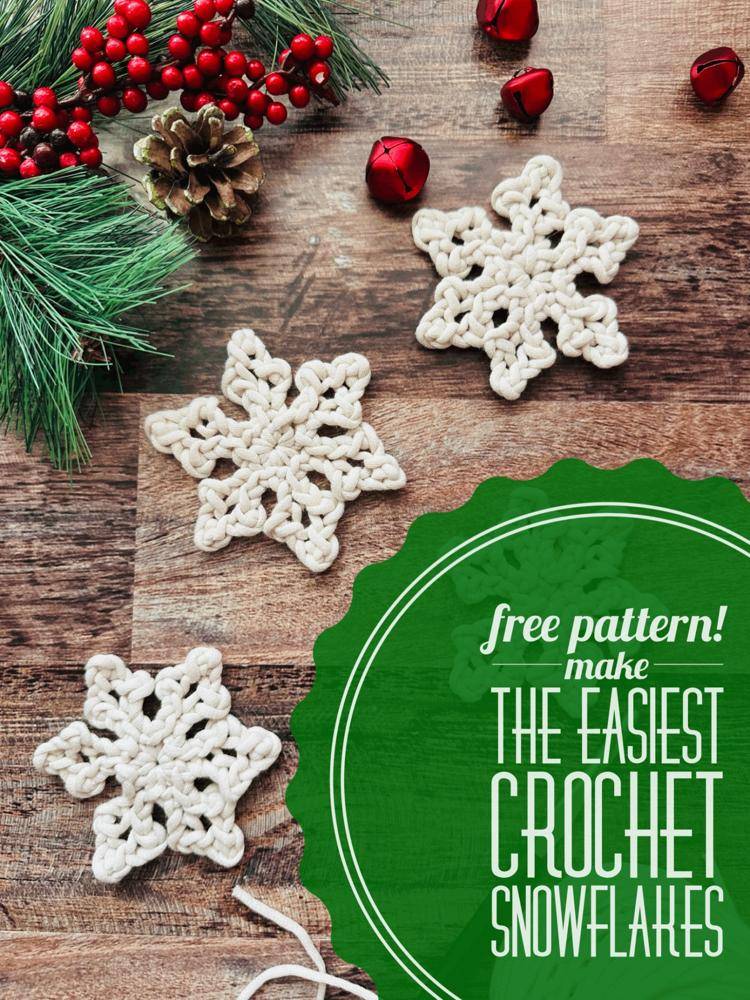 Easy Crochet Snowflake Ornaments