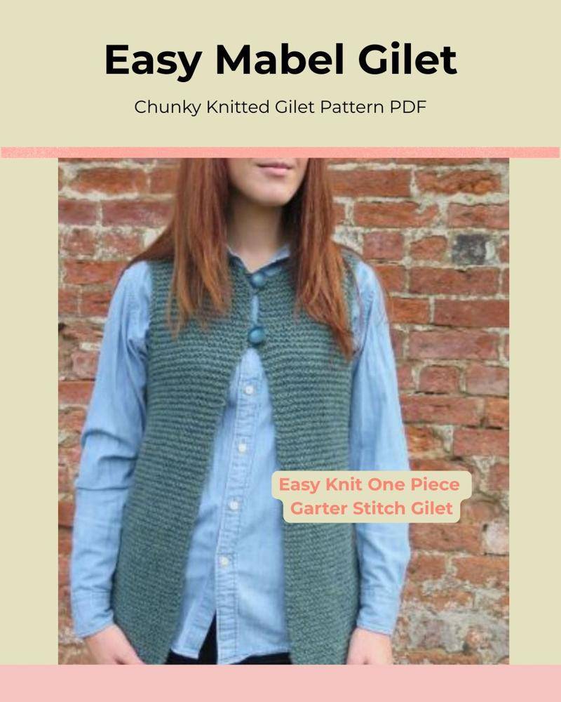 Easy Garter Stitch Knitted Gilet Pattern