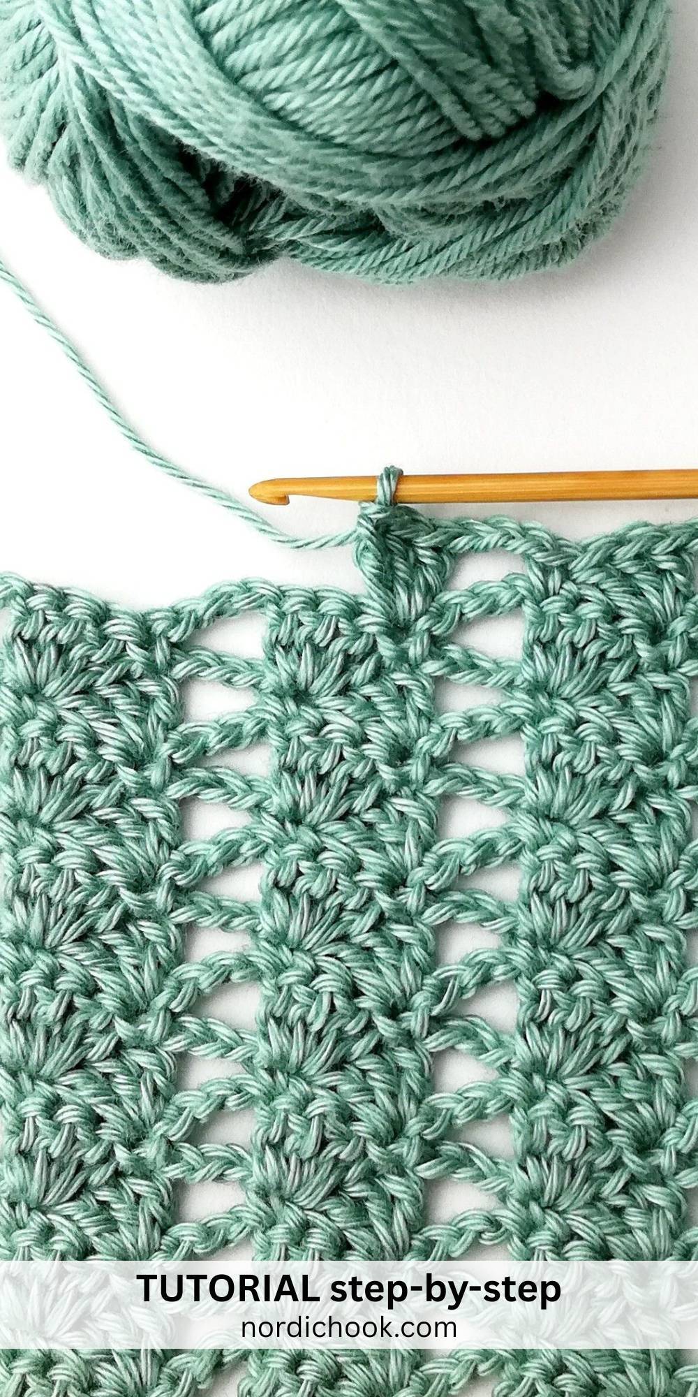 Elegant Braided Shell Crochet Stitch Swatch