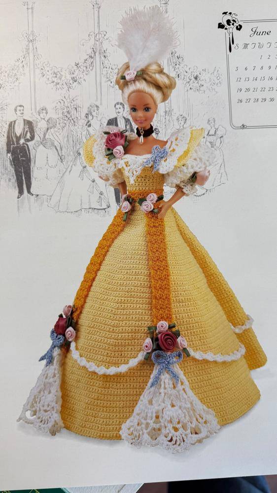Elegant Crocheted Ball Gown for Barbie