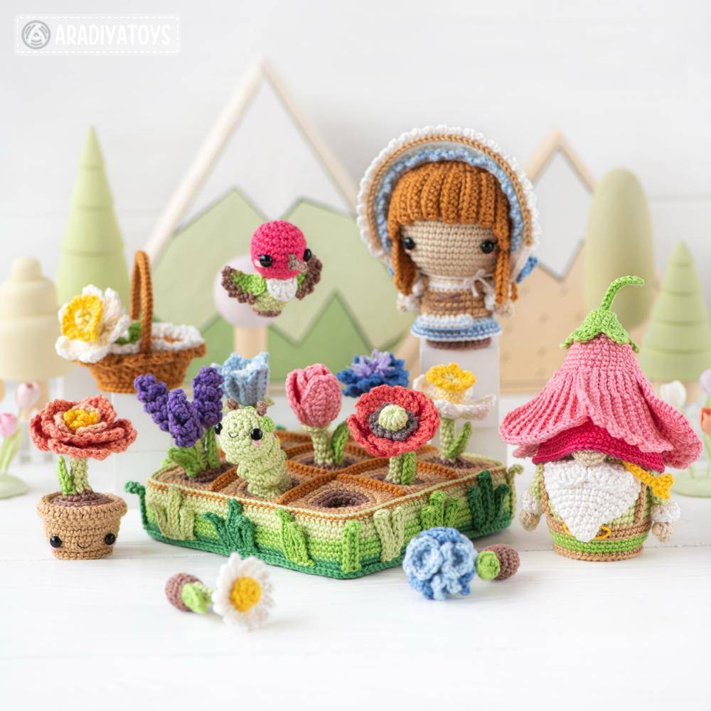 Enchanting Crochet Spring Garden Scene