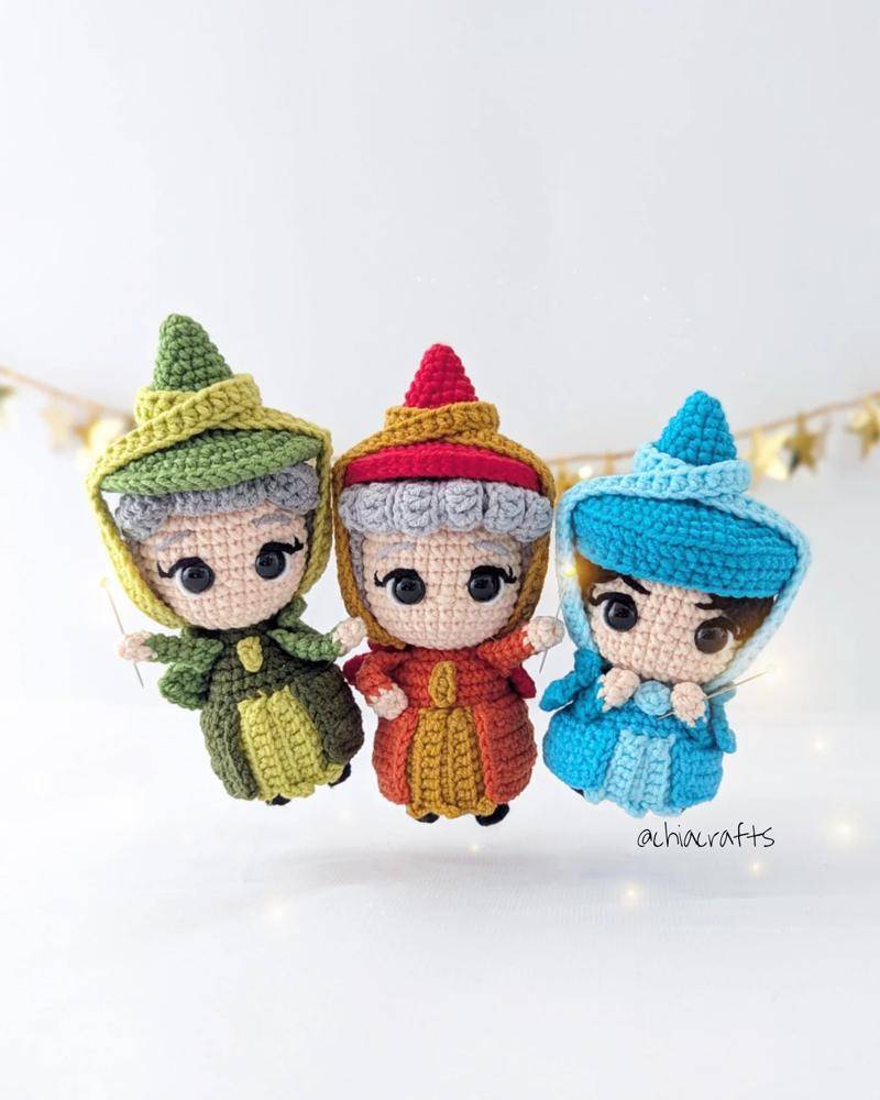 Enchanting Trio of Crochet Fairies