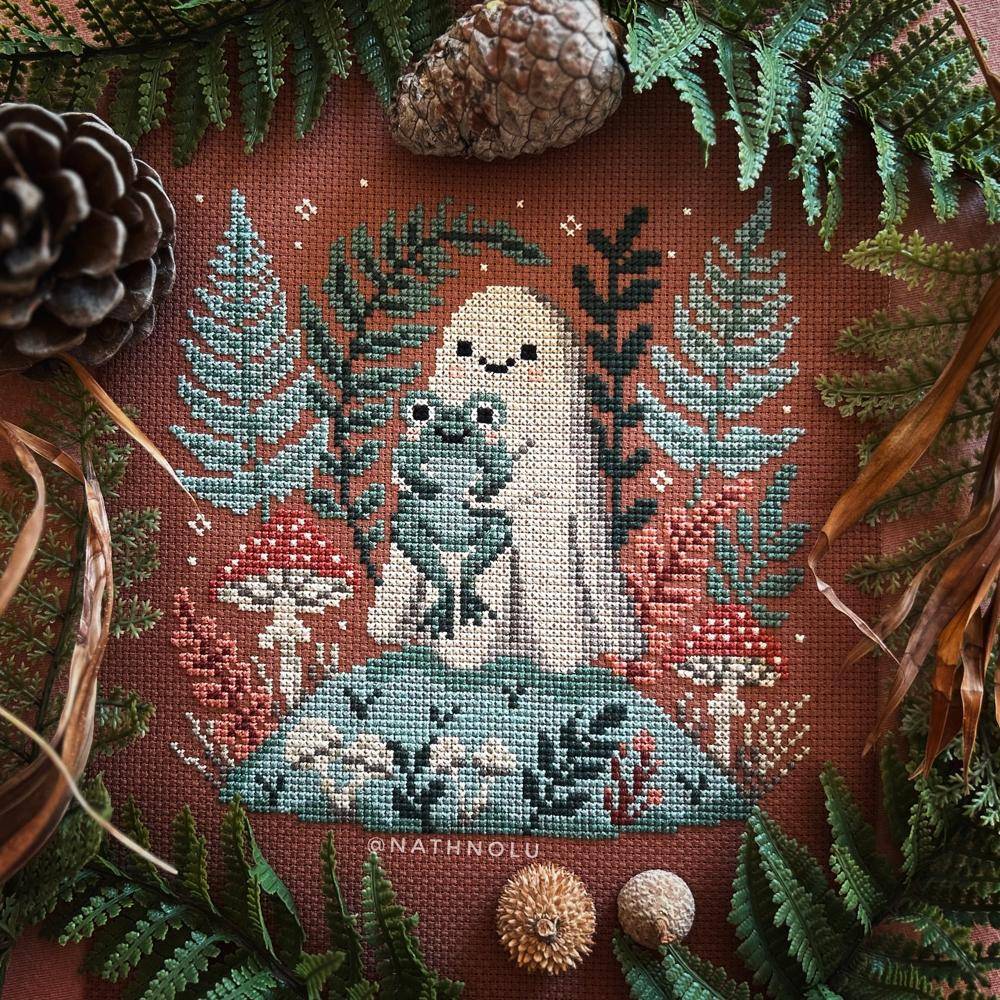Enchanting Woodland Gnome Cross Stitch Pattern