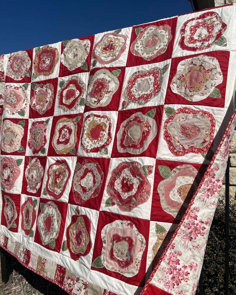 Fabric Flower Applique Quilt Project