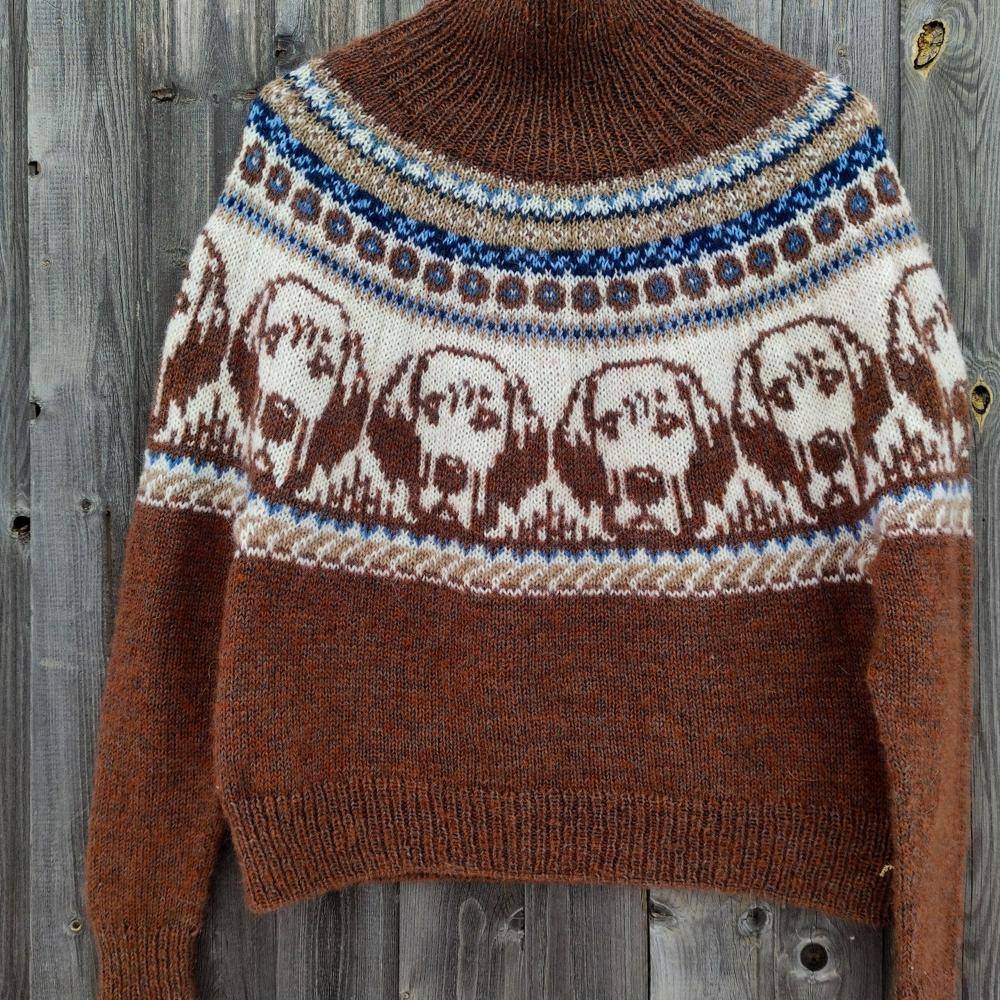 Fair Isle Dog Motif Knitted Sweater