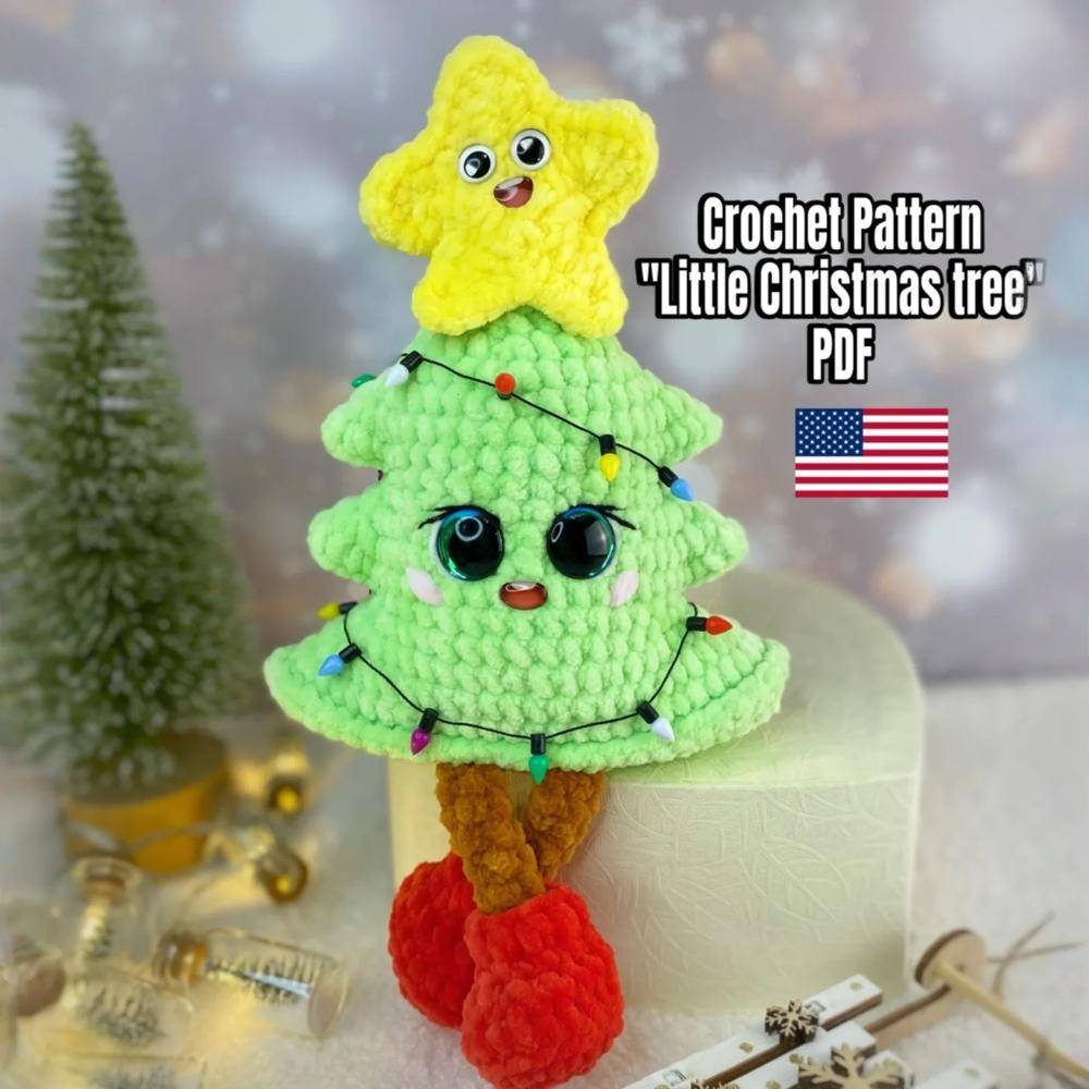 Festive Amigurumi Christmas Tree with Star Topper