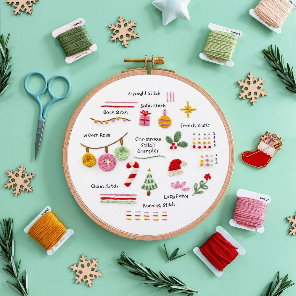 Festive Chain Stitch Christmas Embroidery Patterns