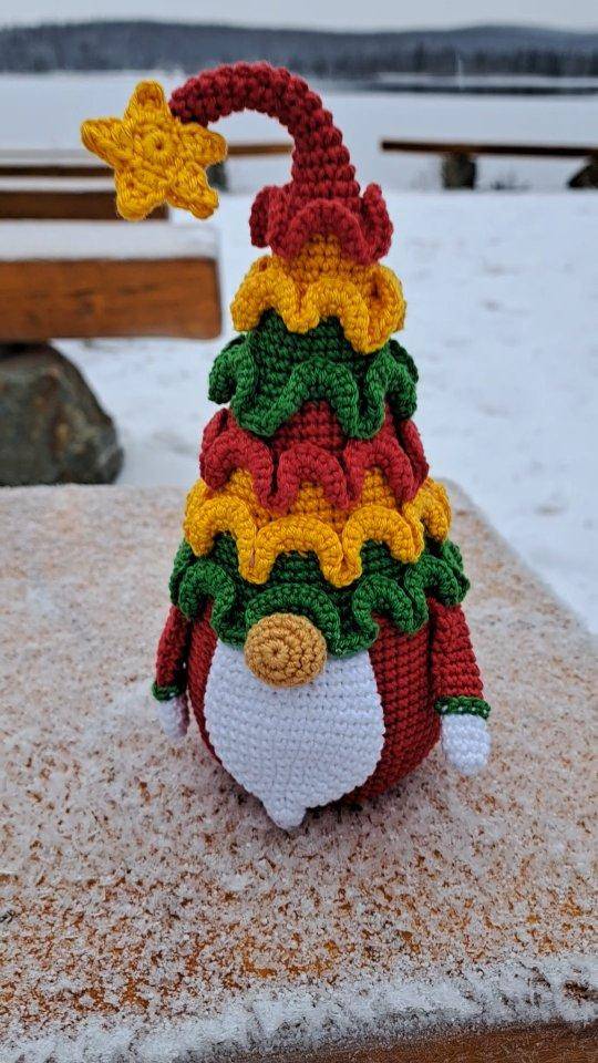 Festive Christmas Tree Gnome Crochet Pattern