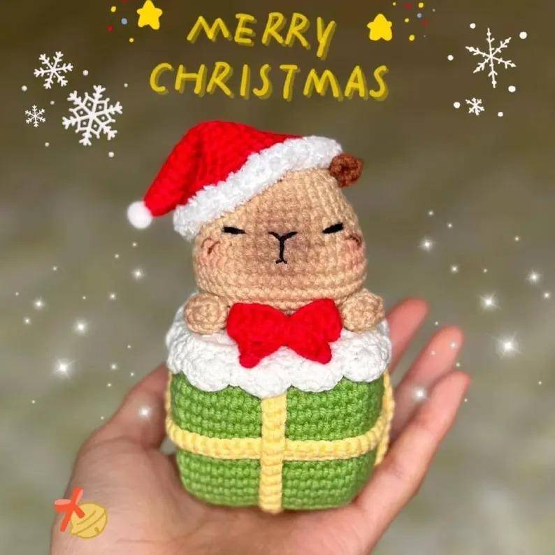 Festive Crochet Capybara Amigurumi