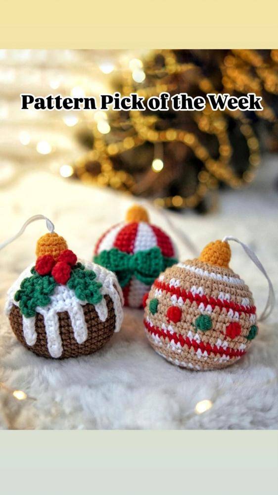 Festive Crochet Christmas Ornament Trio