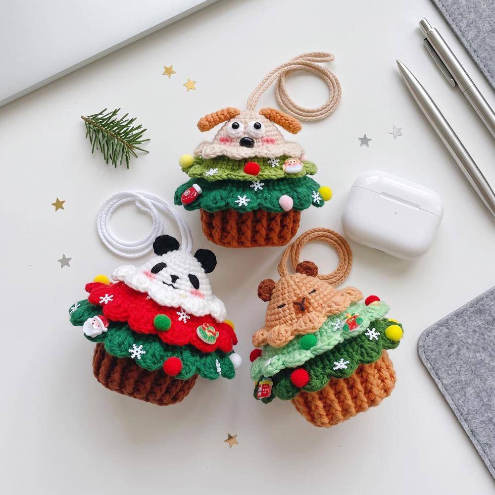 Festive Crochet Christmas Tree Character Pods