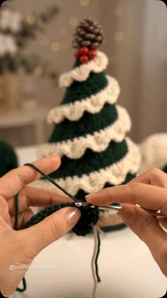 Festive Crochet Christmas Tree Decor
