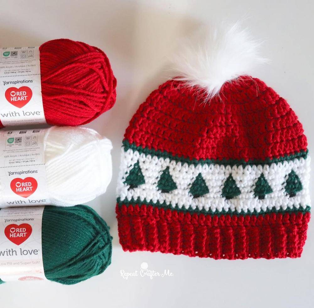Festive Crochet Christmas Tree Hat Project