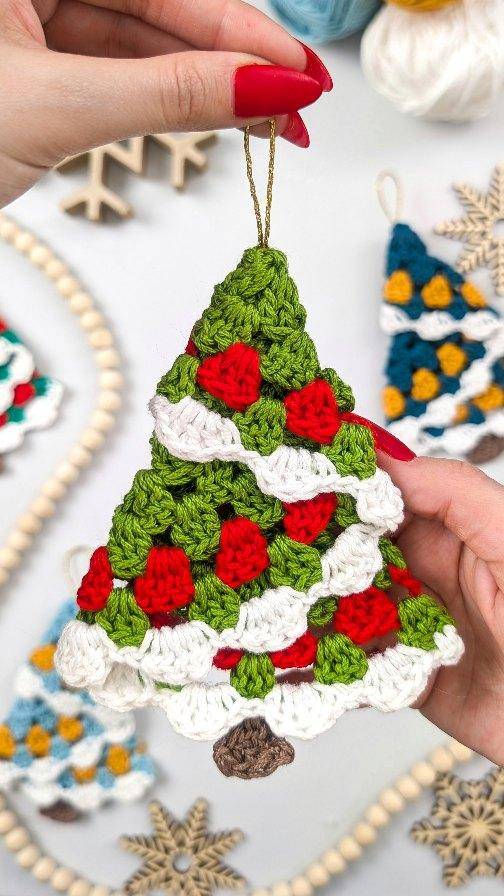 Festive Crochet Christmas Tree Ornament