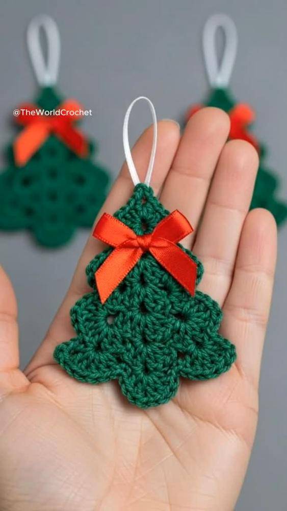 Festive Crochet Christmas Tree Ornaments