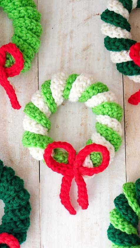 Festive Crochet Christmas Wreath Decor
