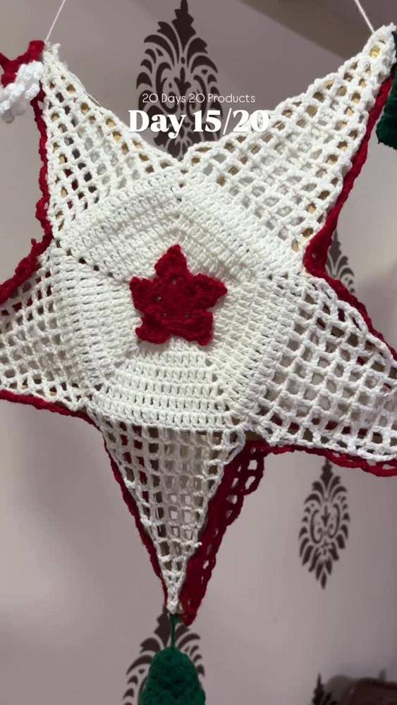 Festive Crochet Star Christmas Ornament